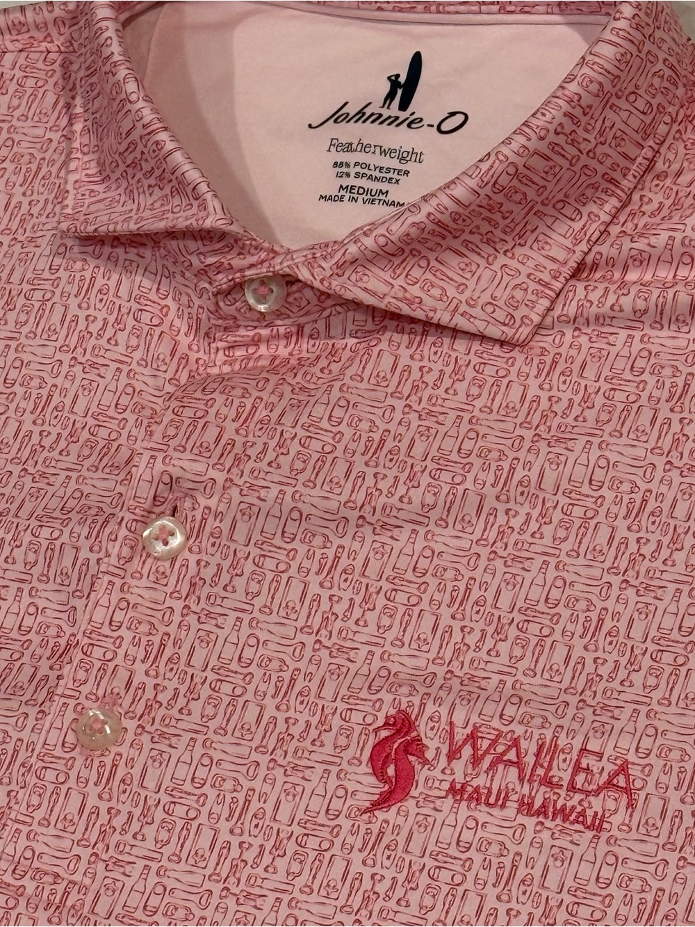 Johnnie-O Mens Featherweight Performance Golf Polo Popping Tops Print M GolfClub